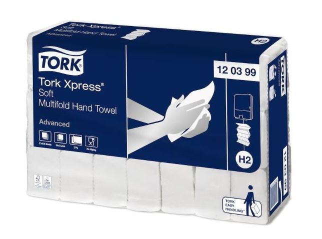 Serviette Tork 2pl 21,2x34cm bc/bt21x136