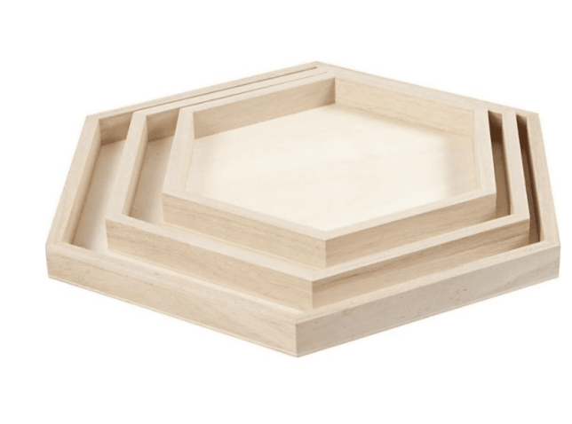 Plateau Hexagonal en Bois