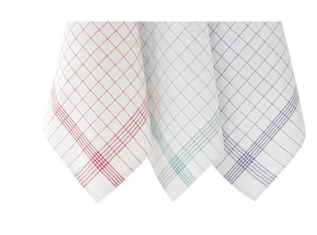 Serviettes à thé quadrillée assortiment couleurs