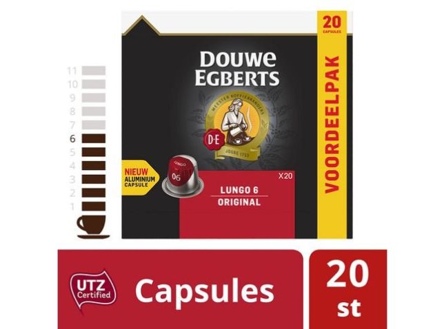 Café capsules DE lungo 6 org 20/bt10
