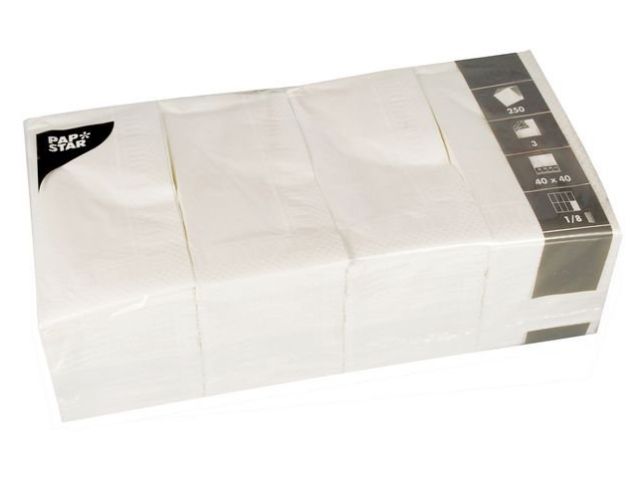 Serviette Papstar 40cm 3ép 1/8 bc/4x250