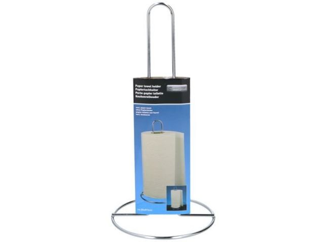 Keukenrolhouder, RVS, 28 cm, Zilver