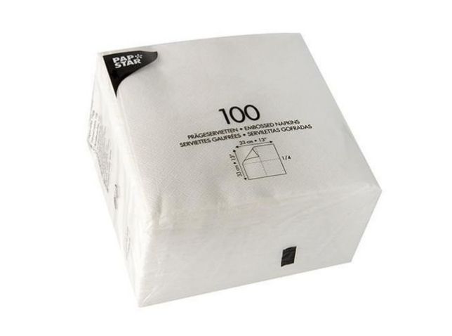 Servet 33cm 1lgs 1/4 Wit
