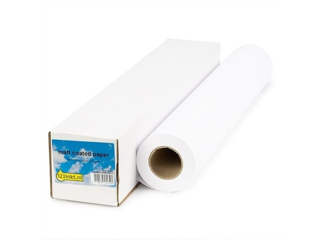 123inkt Rouleau de papier mat couché 610 mm (24 pouces) x 45 m (90 grammes)