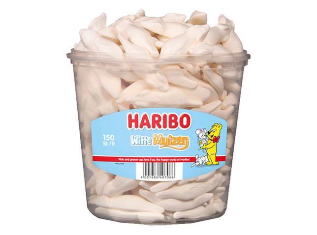 Haribo Schuim Witte Muizen silo (150 stuks)