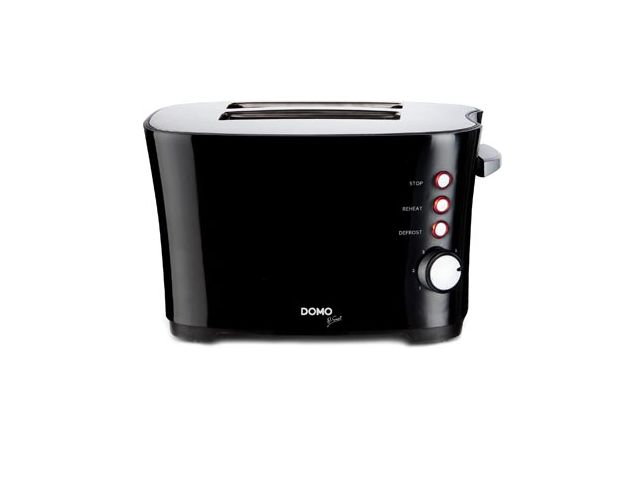 Domo Broodrooster B-Smart, voor 2 sneden brood, zwart