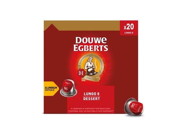 Capsules de café Douwe Egberts Lungo Dessert, paquet de 20 pièces