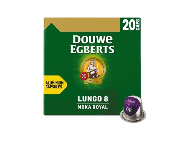 Capsules de café Douwe Egberts Lungo Moka, paquet de 20 pièces